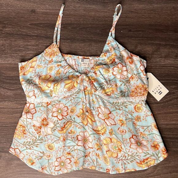 Billabong Just For You Cami Top, Adjustable Strap, Crop, Tropical. Large. NWT! - Picture 4 of 16